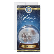Season's Greetings Snow Globe Photo Card Template