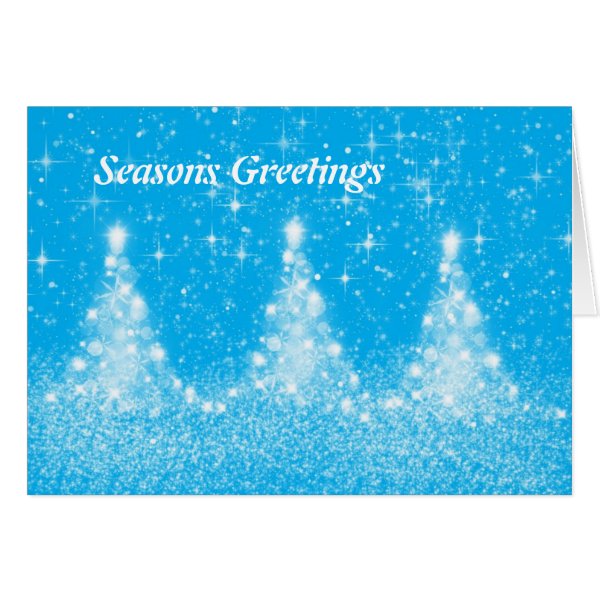 Seasons Greetings Snow Trees Christmas Card