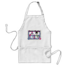 Seasons Greetings snowman apron