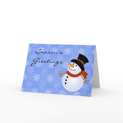Season's Greetings Snowman Blizzard Holiday Cards by mariannegilliand