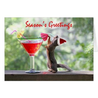 Season's Greetings Squirrel Greeting Card