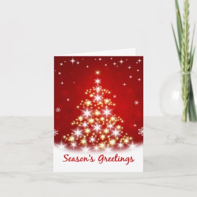 Season&#39;s Greetings -  Star Tree Christmas Card