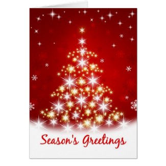 Season's Greetings - Star Tree Christmas Card