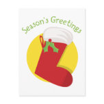 Season's Greetings Xmas Stocking Post Card