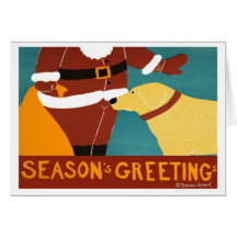Seasons Greetings-Yellow Lab- Stephen Huneck Greeting Cards