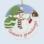 Season's Grouchings Round Ornament ornaments