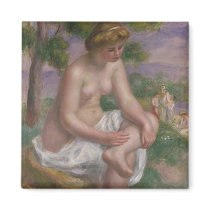 Seated Bather in a Landscape or, Eurydice Refrigerator Magnets
