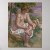Seated Bather in a Landscape or, Eurydice Poster