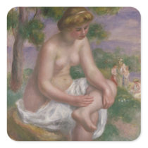 Seated Bather in a Landscape or, Eurydice Square Sticker