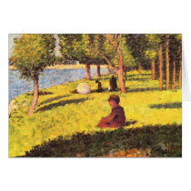 Seated figure by Georges Seurat Greeting Cards
