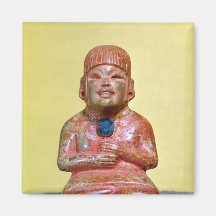 Seated figure, possibly one  earliest fridge magnets