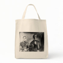 Seated Man and Woman Couple 1840 Canvas Bag