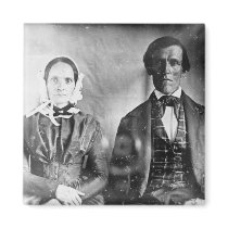 Seated Man and Woman Couple 1840 Fridge Magnets