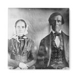 Seated Man and Woman Couple 1840 Fridge Magnets