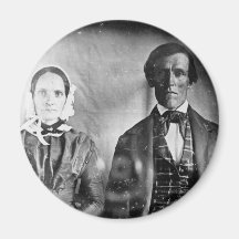 Seated Man and Woman Couple 1840 Refrigerator Magnets
