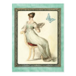 Seated Regency Lady - Turquoise Post Card