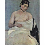 Seated Woman With Bare Chest,  By Corot Jean-Bapti Photo Cutout