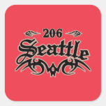 Seattle 206 square stickers