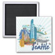Seattle 2 Inch Square Magnet