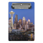 Seattle, Downtown and Mt. Rainier at Twilight Mini Clipboard