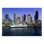 Seattle Ferry and Buildings Poster print