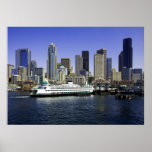 Seattle Ferry and Buildings Poster posters