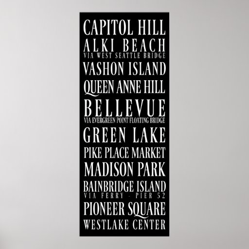 Seattle Subway Sign Poster