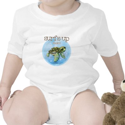 Seaturtle surfer boy - baby bodysuits