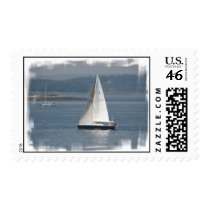 Seaward Sailboat Postage Stamp