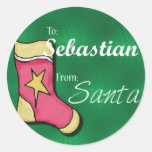 Sebastian Personalized Christmas Label Sticker