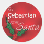 Sebastian Personalized Holly Label111 Stickers