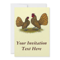Sebright Bantams:  Golden Custom Announcements