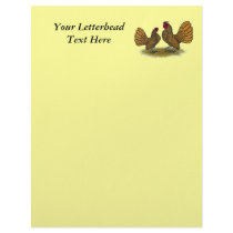 Sebright Bantams:  Golden Personalized Letterhead