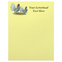 Sebright Bantams:  Silver Customized Letterhead