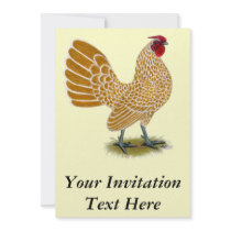 Sebright:  Buff-laced Rooster Custom Invitations
