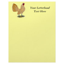 Sebright:  Buff-laced Rooster Customized Letterhead