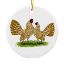 Sebrights Buff Laced Christmas Tree Ornaments