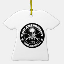 Second Amendment Come and Take It Skull and AR's Christmas Ornaments