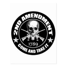 Second Amendment Come and Take It Skull and AR's Postcards