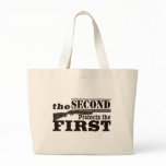 Second Amendment Protects First Amendment Tote Bag