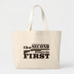 Second Amendment Protects First Amendment Tote Bag