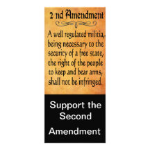 Second Amendment Support cards Customized Rack Card