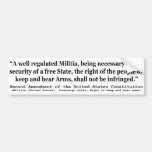 Second Amendment to the United States Constitution Bumper Stickers