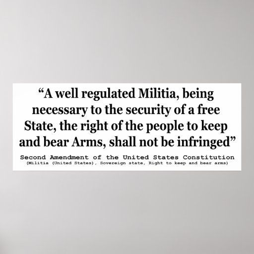 Second Amendment to the United States Constitution Posters