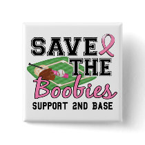 Second Base 10 Breast Cancer Pinback Buttons