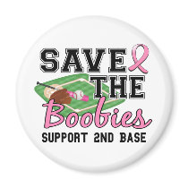 Second Base 10 Breast Cancer Refrigerator Magnet
