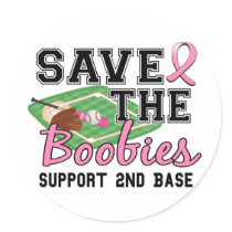 Second Base 10 Breast Cancer Sticker