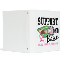 Second Base 12 Breast Cancer 3 Ring Binders