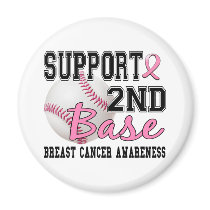 Second Base 14 Breast Cancer Fridge Magnets