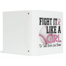Second Base 19 Breast Cancer Vinyl Binder